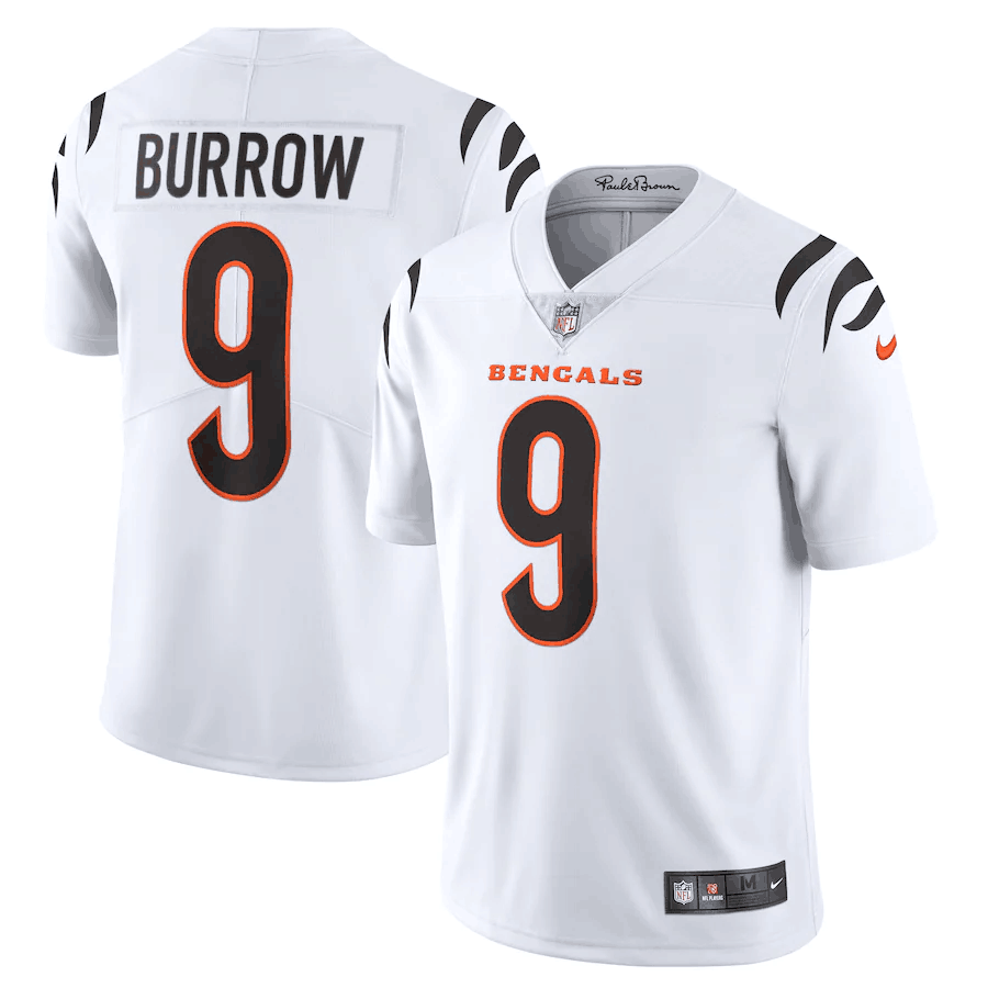 Men's Cincinnati Bengals #9 Joe Burrow 2021 White NFL Vapor Untouchable Limited Stitched Jersey